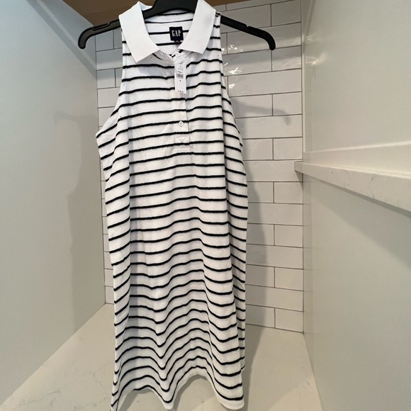 NWT. GAP. Women’s Towel Terry Halter Polo Dress. Great swim coverup. Nautical. - Picture 8 of 14